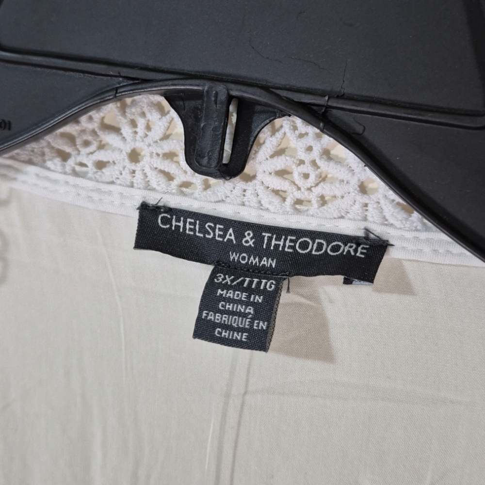 Chelsea & Theodore Knot Front, Lace, Flowy Blouse Plus - Picture 3 of 4
